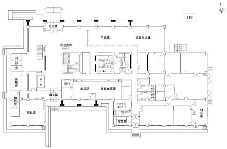 市庁舎1階フロア図